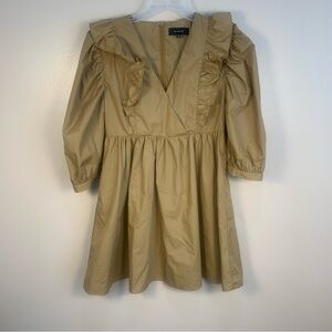 En Saison Puff Sleeve Ruffle Detail Mini Dress